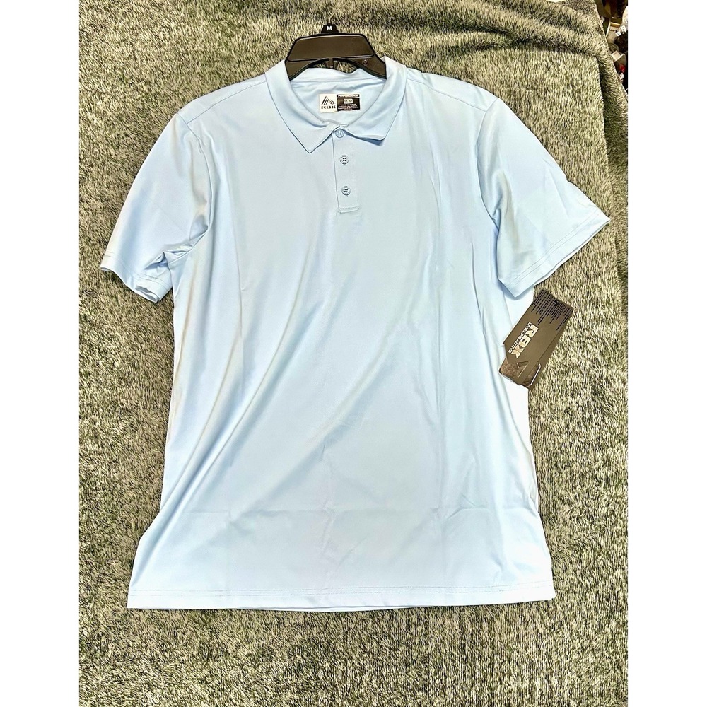 RBX Active Performance Men's Blue Short Sleeve Polyester Blend Polo-Large (R1)